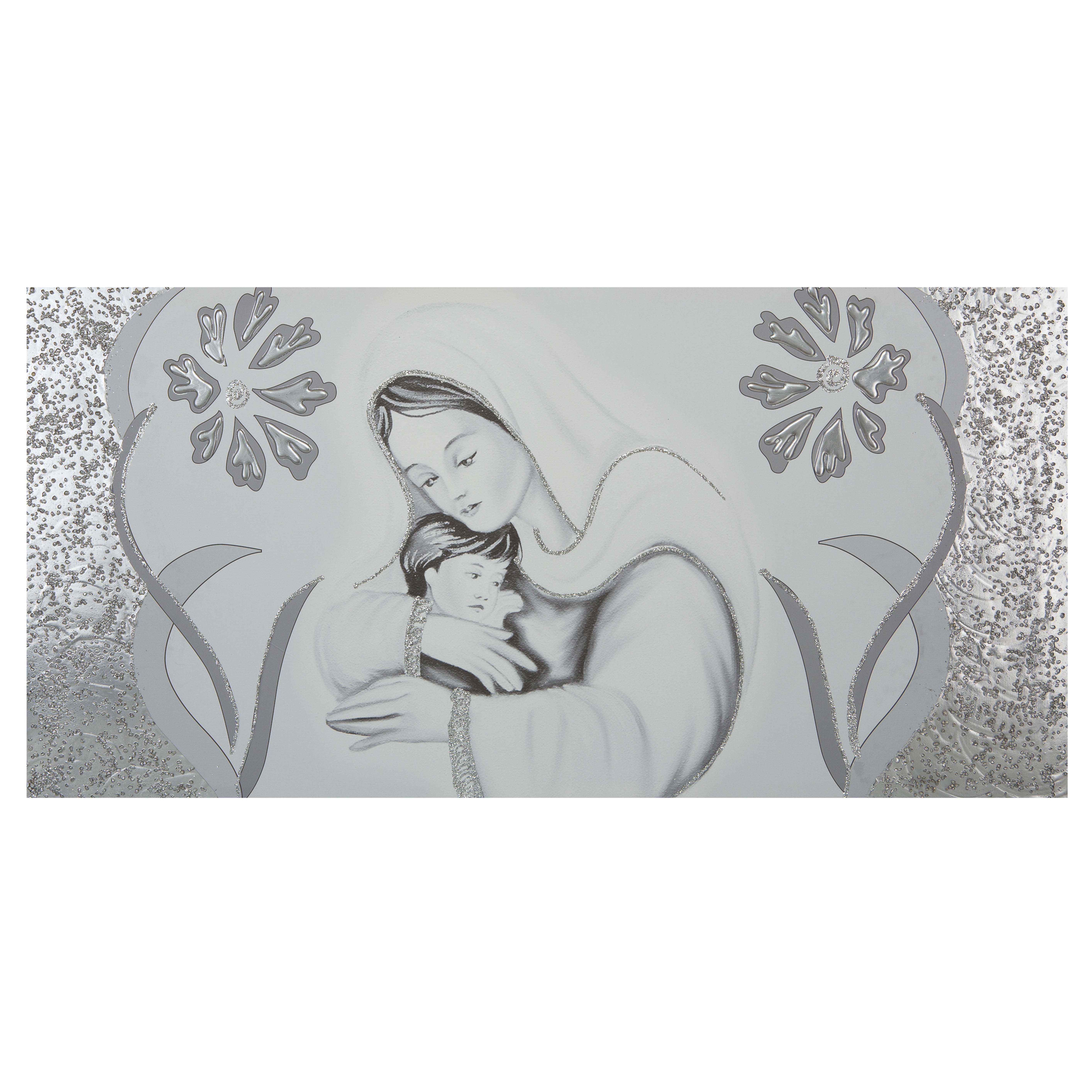 quadro-capezzale camera da letto su tela cotone camera da letto maternità sacra fiori argento