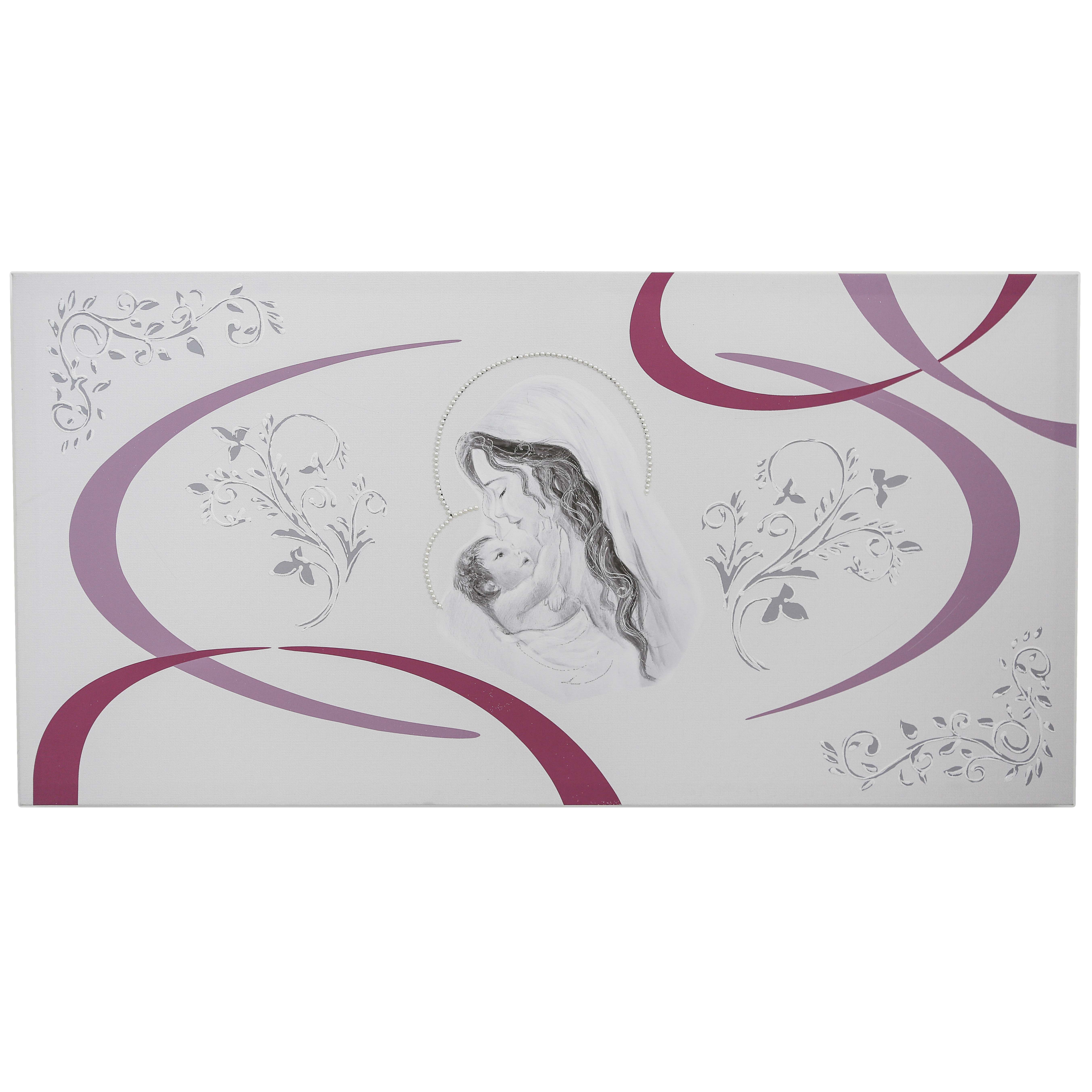 quadro capezzale Maternità con strisce argento